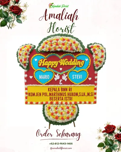 Karangan Papan Bunga Pernikahan di Wonoyoso